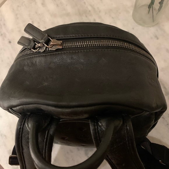 Authentic MCM embossed Black Calfskin backpack main image 6